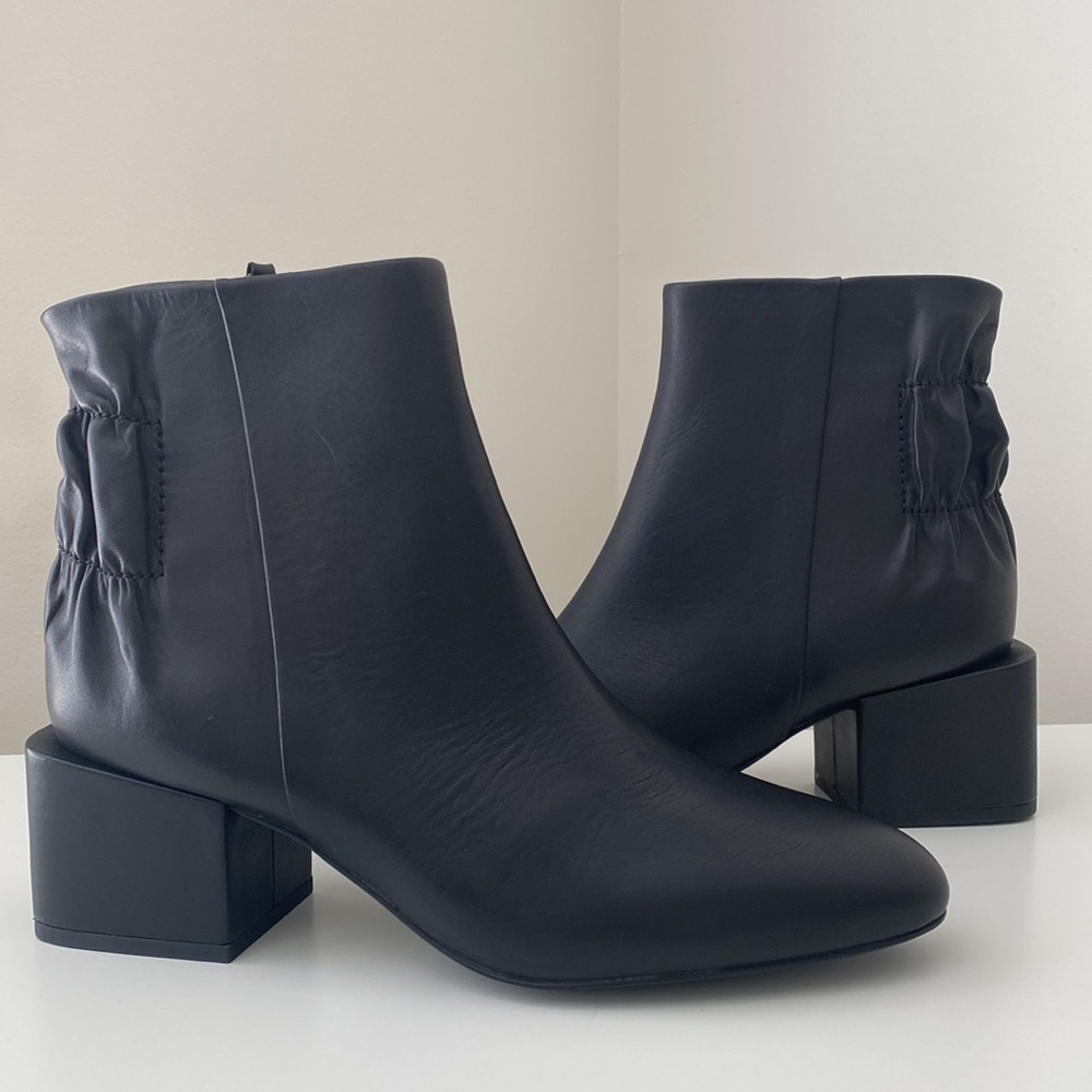 Diesel Black Jaynet Leather Ankle Boots Size 40 US 9